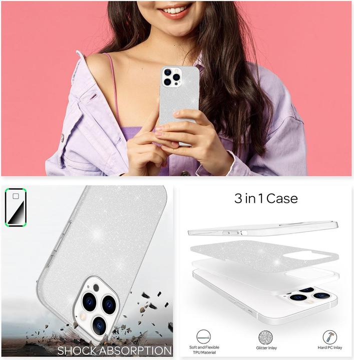 Produktbild Nalia Glitzer Handyhülle (Apple iPhone 13 Pro Max)