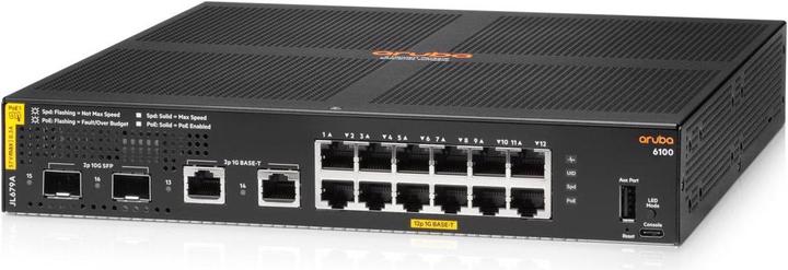 Actual product image Aruba PoE+ Switch CX 6100 12G PoE+ 14 Port (14 ports)