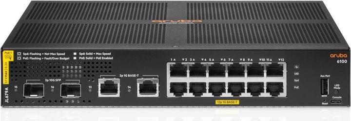 Actual product image Aruba PoE+ Switch CX 6100 12G PoE+ 14 Port (14 ports)