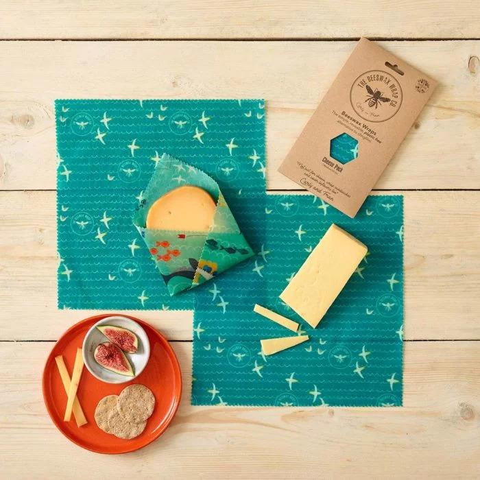 Actual product image The Beeswax Wrap Co. Beeswax Wipes Set of 3 Medium Wraps Sea