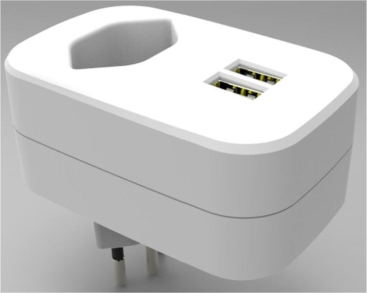 Produktbild Ekström Steckdosenadapter mit USB-Ladeanschluss (2 x)