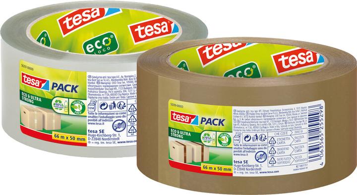 Produktbild tesa tesapack® Eco & Ultra Strong Paketklebeband 66m:50mm, lösemittelfrei (50 mm)