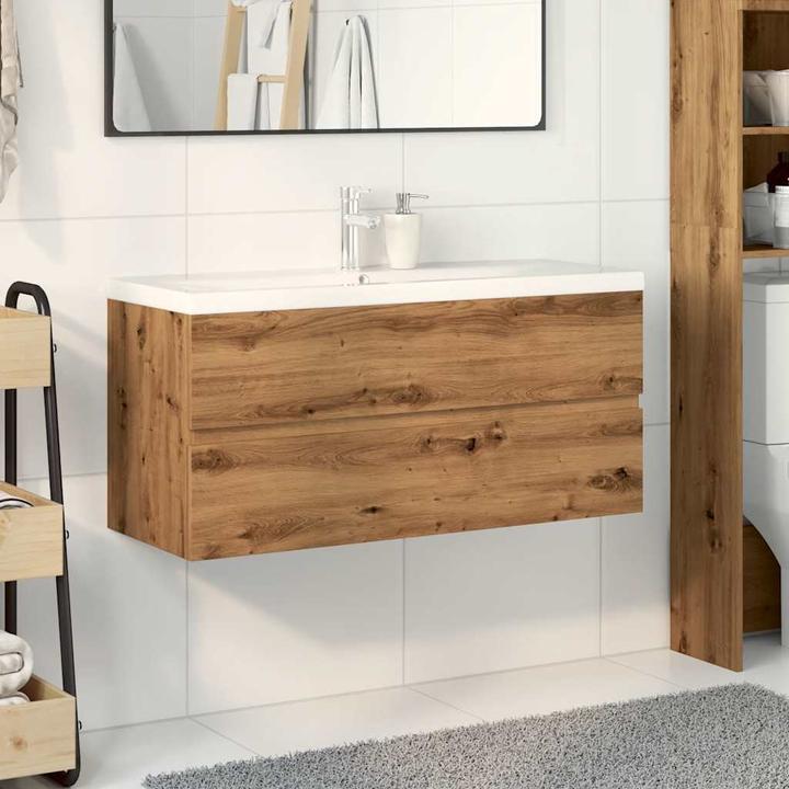 Produktbild VidaXL Waschbeckenunterschrank Wand Unterschrank Badschrank mit Einbaubecken
