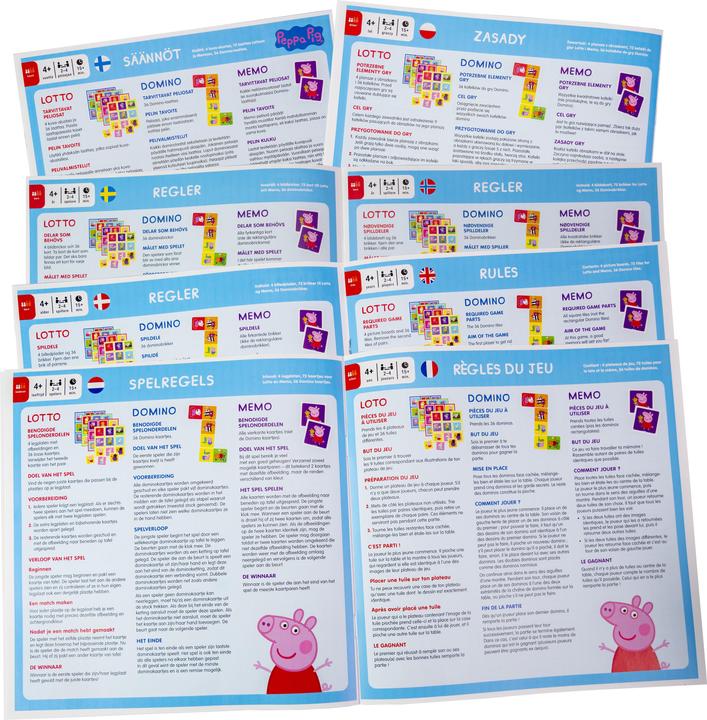 Actual product image Selecta Spielzeug Peppa Pig 3n1 Memo Lotto Domino (German, French, Norwegian, Polish, Finnish, Swedish, English)