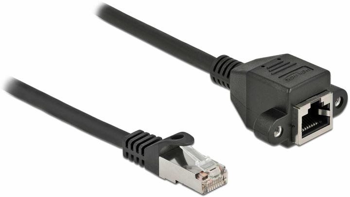 Actual product image Delock Network extension cable S/FTP RJ45 male to RJ45 female Cat.6A 2 m black (S/FTP, CAT6a, 2 m)