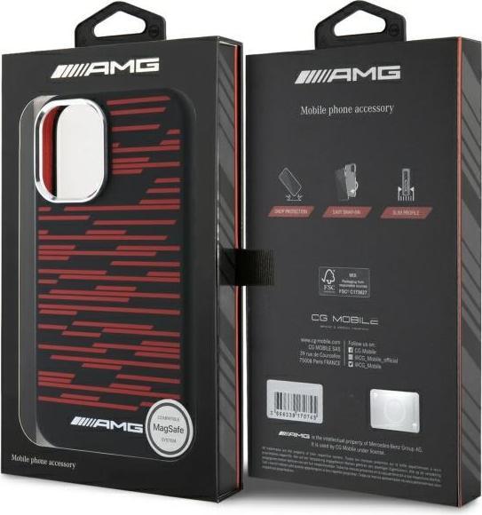 Produktbild Mercedes AMG AMHMP16SSRRK iPhone 16 6.1" czarny/black hardcase Silicone Graphics MagSafe (Apple iPhone 16)