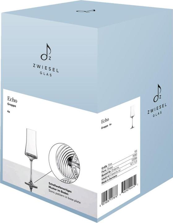 Produktbild Zwiesel ZWG Grappaglas Echo 147ml (1.47 dl, 4 x, Likörgläser + Grappagläser)