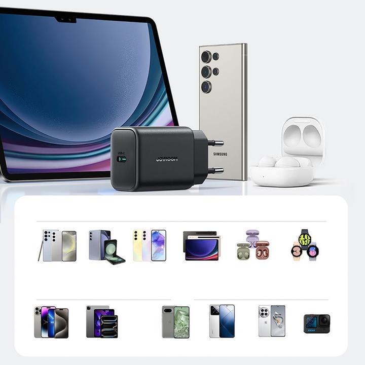 Immagine prodotto Joyroom Caricatore USB-C singolo da 25W con cavo da C a C da 60W, 1m - Nero (25 W)