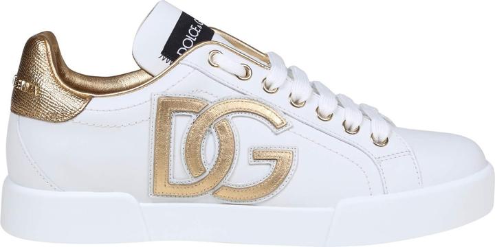 Actual product image Dolce & Gabbana portofino sneakers white and gold with dg logo (41)