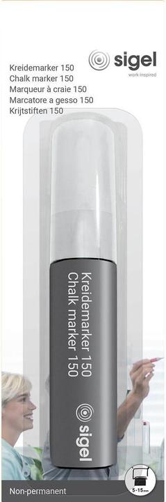 Sigel Chalk Marker 150 White (White, 15 mm, 1 x)