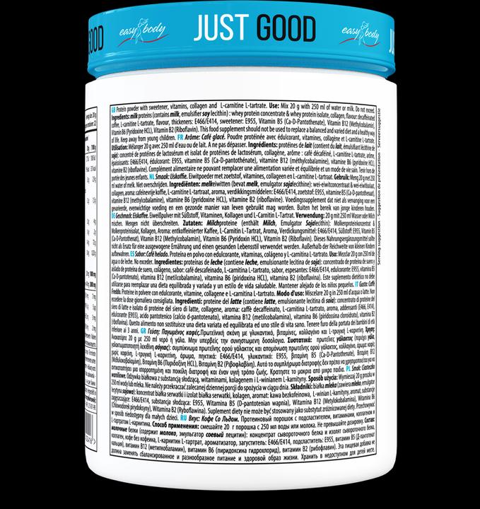 Nährwerte und Zutaten Easy Body Skinny Protein (Iced Coffee, 1 Stk., 450 g)