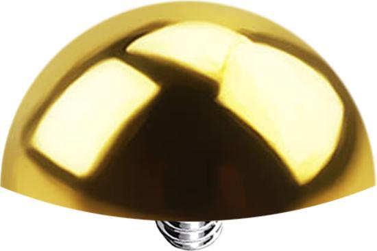Actual product image Star Piercing Dermal Anchor Half-round gold-plated with titanium coating (without brass)