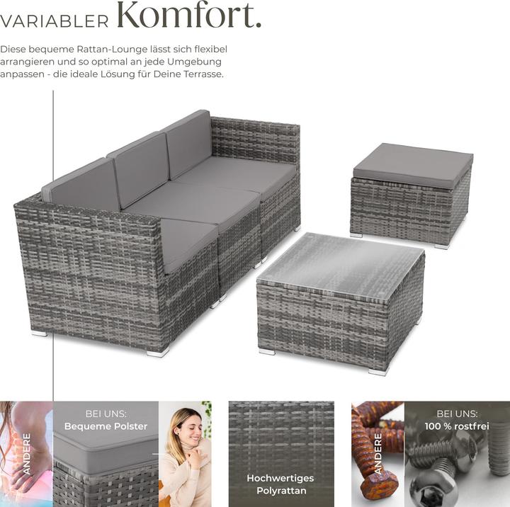 Actual product image tectake Rattan Lounge Lignano
