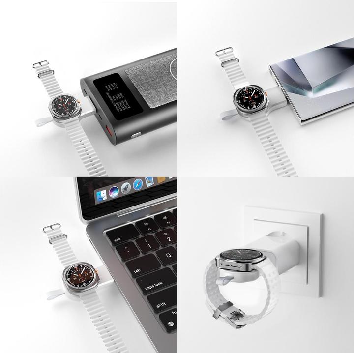 Actual product image 4smarts Qi2 Ladestation Trident mit Charger für Samsung Watch, weiss (25 W)
