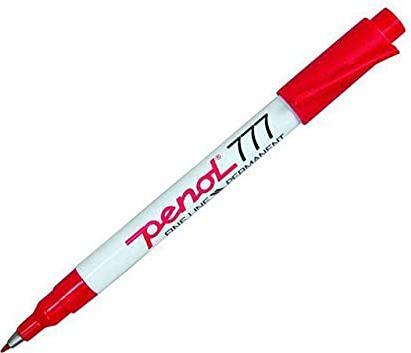 Image du produit Penol Marqueur permanent 777, 1 mm, pointe brûlée, rød (Rouge, 1 mm)