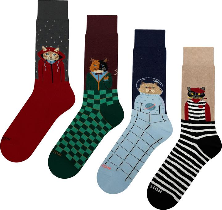 Jimmy Lion socken cat nights (x4) (4er Pack, 36, 40)