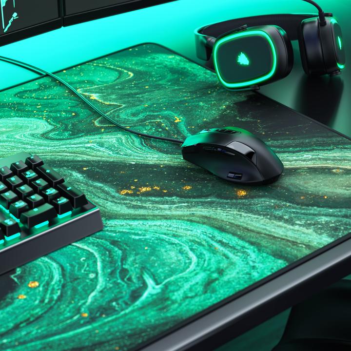 Actual product image Titanwolf Gaming mouse pad, 1200 x 600mm XXXL speed gaming mouse mat, extra-large surface, marble green (XXL)