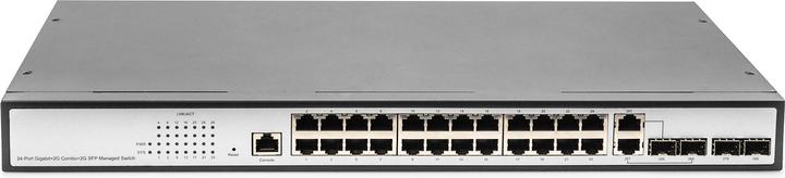 Actual product image Digitus Gigabit Ethernet Layer 2 Switch, 24 Port, 2x RJ45/SFP Combo + 2 x SFP Uplink Ports (28 Ports)