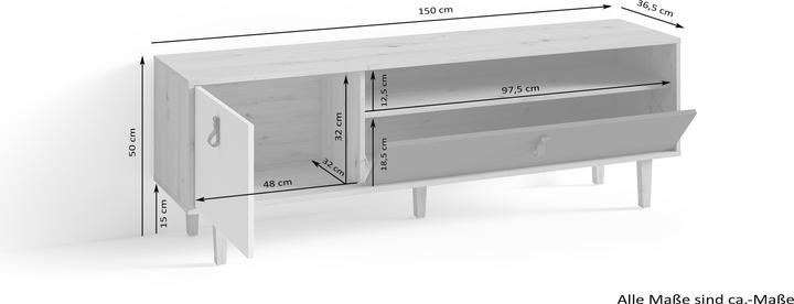 Actual product image Homexperts Bristol (150 x 37 x 50 cm)