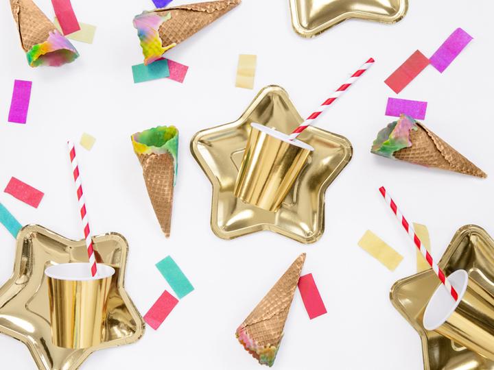 Actual product image Partydeco Red and white striped paper straw (10 x)