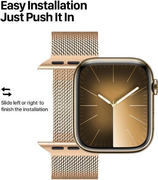 Image du produit Dux Ducis Milanese Pro Bracelet Apple Watch 42/44/45/49MM - Or (45 mm, 44 mm, 42 mm, 49 mm, Acier inoxydable)