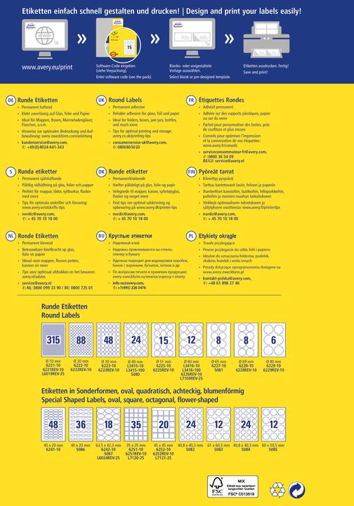 Productafbeelding Avery Universele etiketten