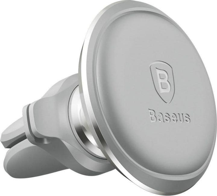 Actual product image Baseus Magnetic Air Vent Car Mount Holder with cable clip (silver)