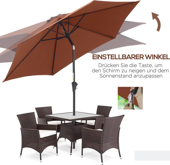 Produktbild Outsunny Sonnenschirm mit Handkurbel (2.60 m)