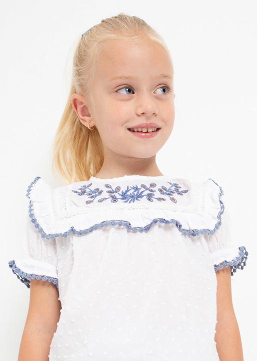 Actual product image MAYORAL Plumenti Tunic Blouse with Embroidery Motifs (128)