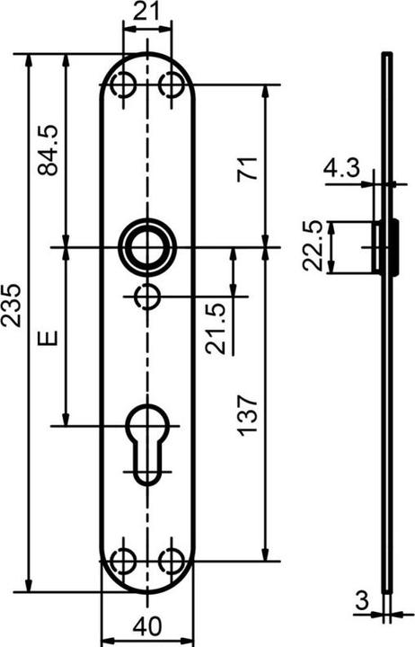 Produktbild Glutz T+AMMAvA-rschild innen Piatto 52047 glide/easyfix+AMIArg- (Türschildgarnitur)