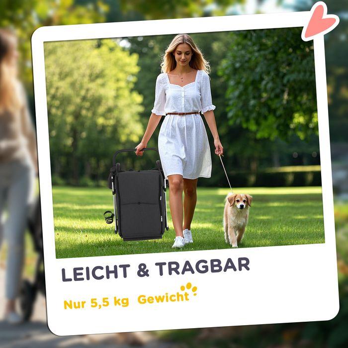 Image du produit Swisshandel24 Hundewagen Hundebuggy klappbar für Hunde & Katzen bis 10 kg Katzenbuggy, grau (Chat, Chien, Pliable, Lavable, Respirant)