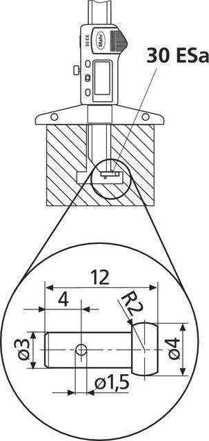 Produktbild Mahr Messeinsatz für Abstandsmessung ø 4 mm