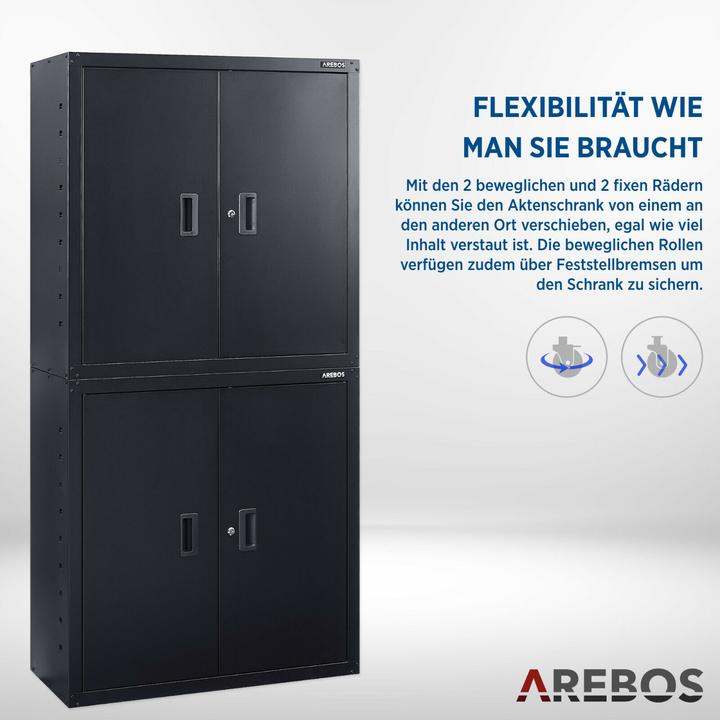 Image du produit Arebos Armoire de classement (180 x 90 x 40 cm)
