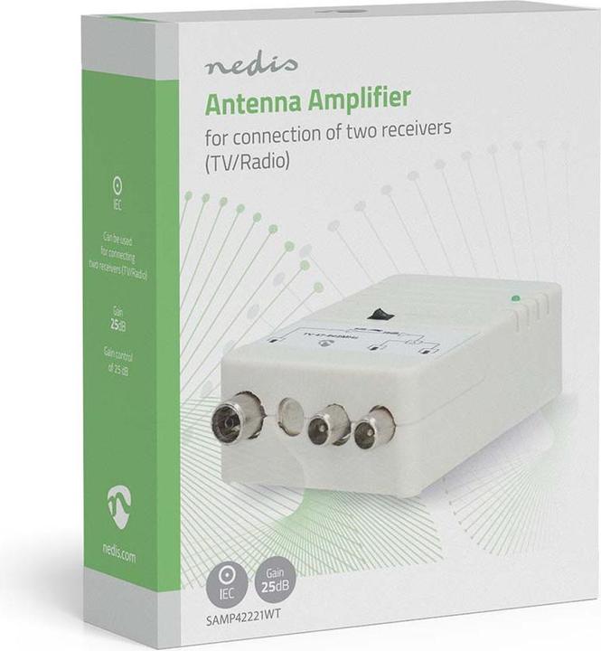 Immagine prodotto Nedis Amplificatore CATV | Guadagno dBi (per cavo antenna): 25 dB | 47 - 862 MHz | Numero di uscite (Amplificatore)