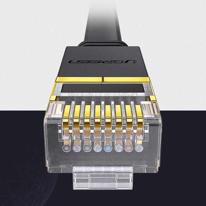 Produktbild Ugreen Ethernet RJ45 Flat network cable, Cat.7, STP, 0.5m (Black) (U/FTP, CAT7, 0.50 m)