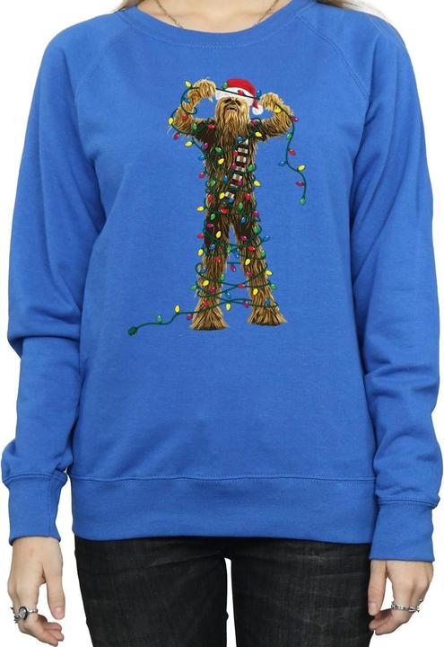 Actual product image Star Wars Womens/Ladies Chewbacca Christmas Lights Sweatshirt (XXL)