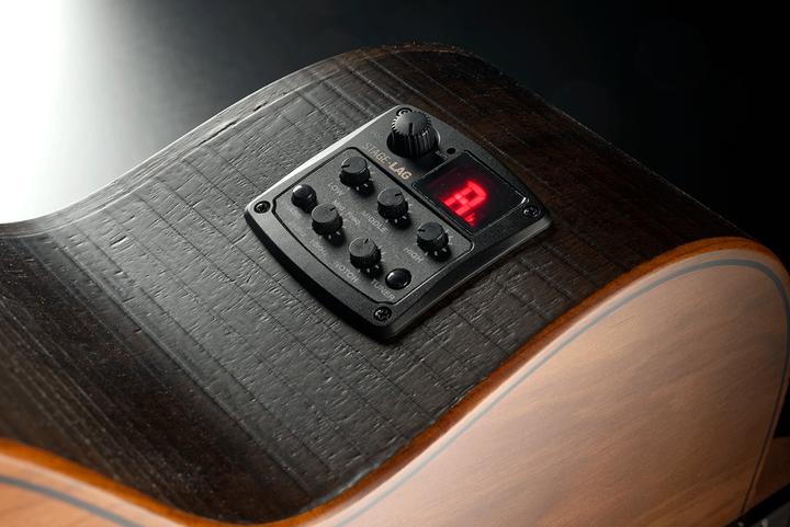 Actual product image Lâg Guitars Sauvage-N-Asce (Semi acoustic guitar, Brown Brankowood (pinus radiata), Khaya, Pale Brankowood, Smoked Eucalyptus Rough Sawn Finish)