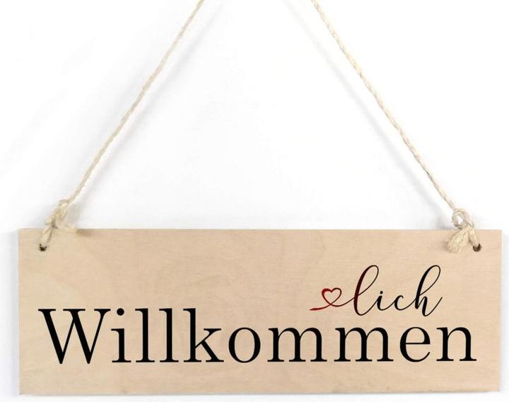 Produktbild Trenddeko Herzlich Willkommen (30 x 10 cm)