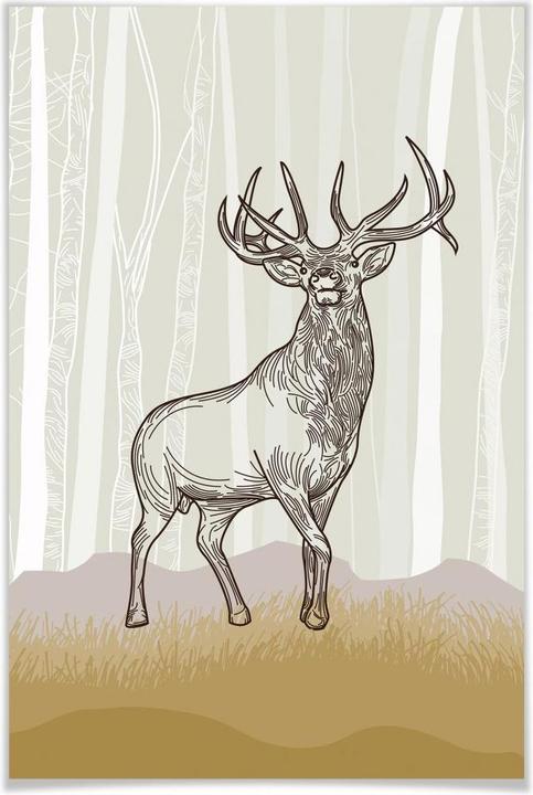 Actual product image Trenddeko Proud stag (105 x 160 cm)