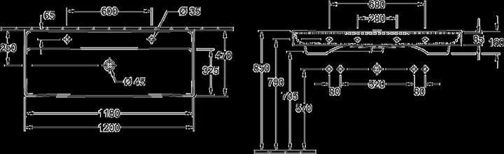 Produktbild Villeroy & Boch Doppel-Möbelwaschtisch Collaro 120 cm x 47 cm weiss 4A33C401 (470 mm, 1200 mm)