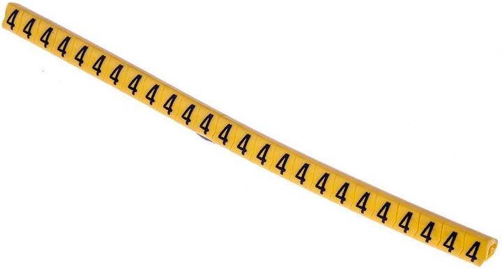 Produktbild HellermannTyton Kabelmarkierer 2,25-5,0mm "4" gelb (178 mm, 250 Stk.)