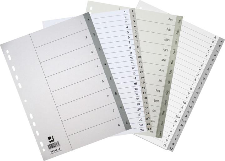Produktbild Q-Connect Register Vollformat aus PP, mit Indexblatt