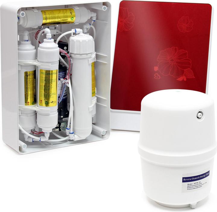 Naturewater 5-stages reverse osmosis (RO) 180l/day with housing and pressure boosting pump