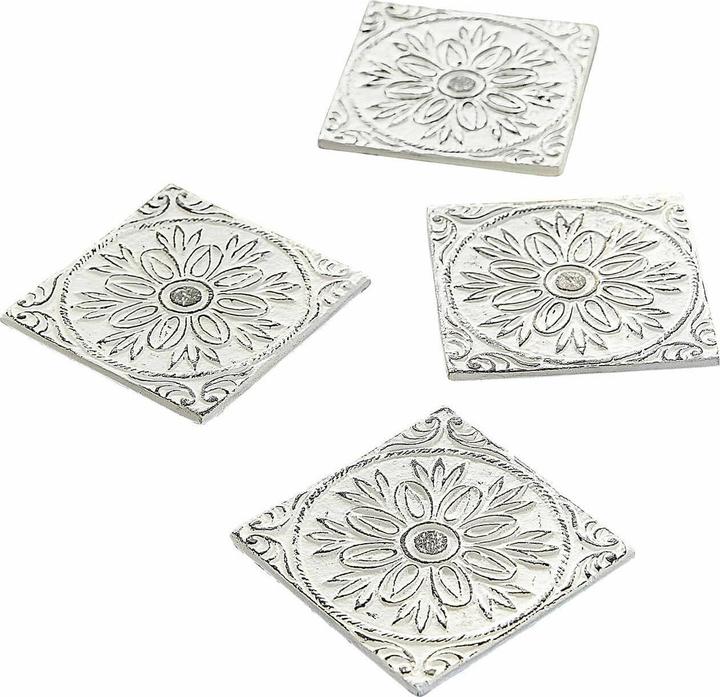 Produktbild Loberon Untersetzer 4er Set Starbelle antikweiss/schwarz (4 x)