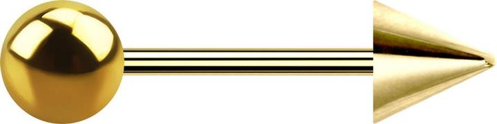 Star Piercing Micro Barbell vergoldet mit Kugel und Cone (ohne Messing, Chirurgenstahl 316L)