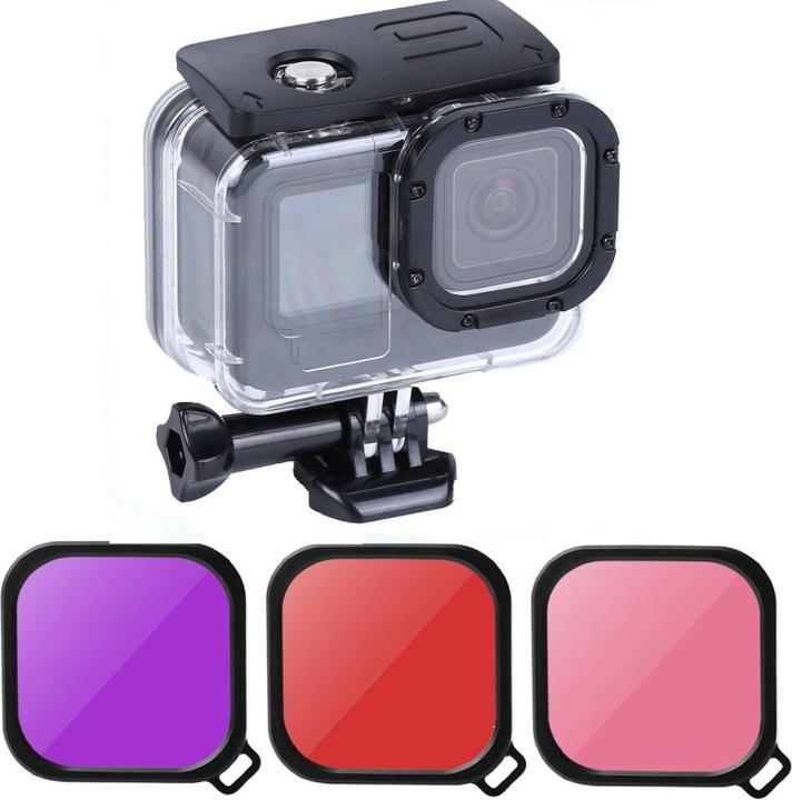 Produktbild Apfelkiste Unterwasser Case Taucher Schutzgehäuse mit 3 Linsenfilter (GoPro Hero 13, GoPro Hero 12, GoPro Hero 11, GoPro Hero 10)