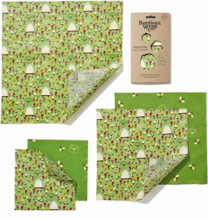 Image du produit The Beeswax Wrap Co. Lot de 5 lingettes de cire d'abeille (5 x)