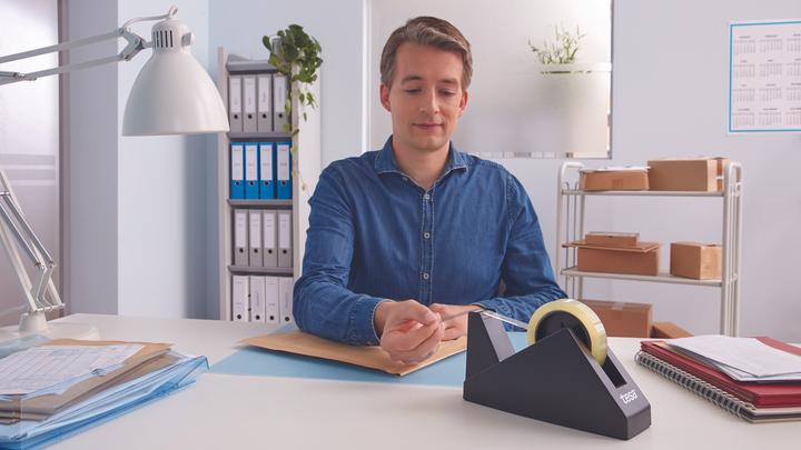 Produktbild tesa tesafilm ECONOMY Tischabroller, Klebeband-Abroller für grosse Rollen