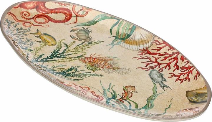 Natec Plateau ovale en mélamine Sea Life - 52 x 30 cm
