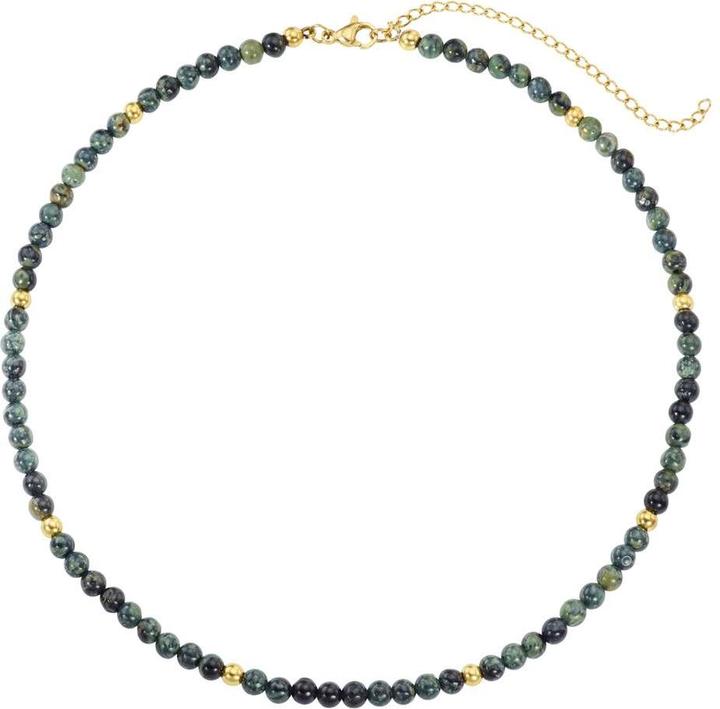 Bijouteria Steinkette (Edelstahl, PVD Beschichtung (goldfarbig), Jade, 38 - 45 cm)